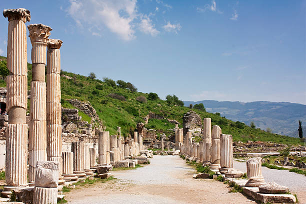 izmir ephesus antique theatre, tourism travel destination  pompeii ruins stock pictures, royalty-free photos & images