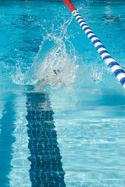 istock Splash made by a swimmer in the swimming pool 91435016
