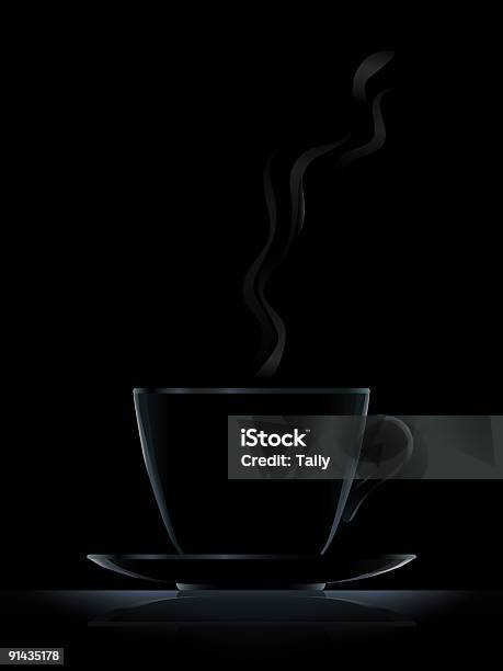 Czarna Kubek Kawy - Stockowe grafiki wektorowe i więcej obrazów Kawa - napój - Kawa - napój, Sylwetka, Czarne tło
