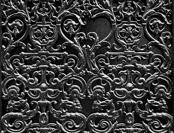 istock Black door decoration 91435660