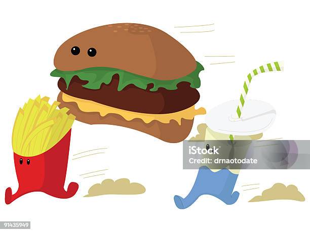 Fast Food - Stockowe grafiki wektorowe i więcej obrazów Bez ludzi - Bez ludzi, Biegać, Burger