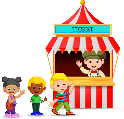 Ilustración de Niño De Dibujos Animados Venta De Ticket En El Stand De y más Vectores Libres de Derechos de Billete - iStock Ilustración de Niño De Dibujos Animados Venta De Ticket En El Stand De y más Vectores Libres de Derechos de Billete - iStock