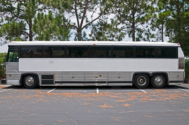 Retired tour bus stock photo