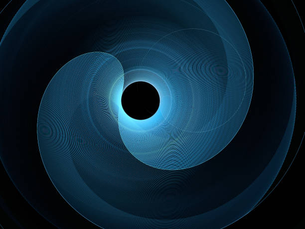 istock Abstract illustration of a fractal spiral pattern on black background 914376492