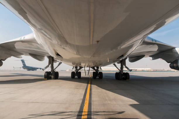 istock Landing gear of Jumbo jet 914379302