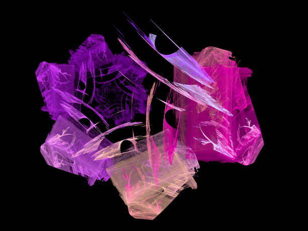 istock Abstract illustration of a fractal pattern on black background 914381706