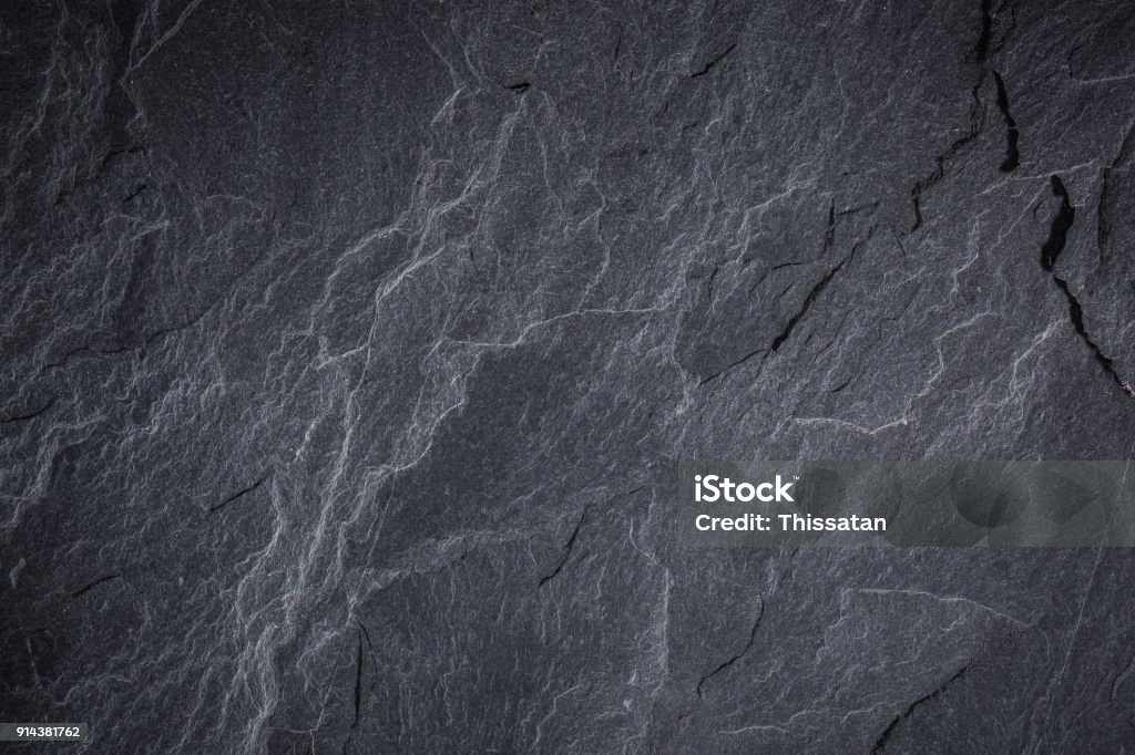 Dark grey and black slate background or texture Dark gray slate texture, abstract background Slate - Rock Stock Photo