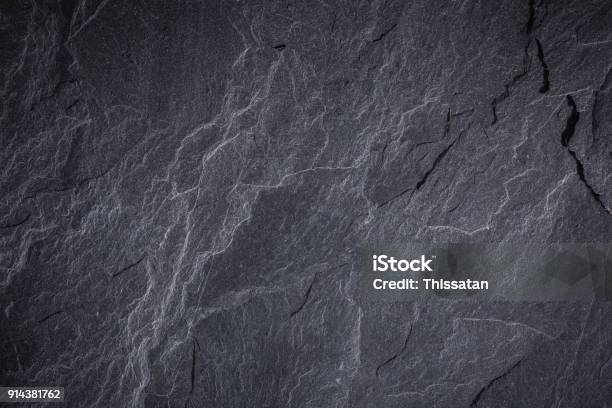 Dark Grey And Black Slate Background Or Texture Stock Photo - Download Image Now - Slate - Rock, Stone Material, Textured