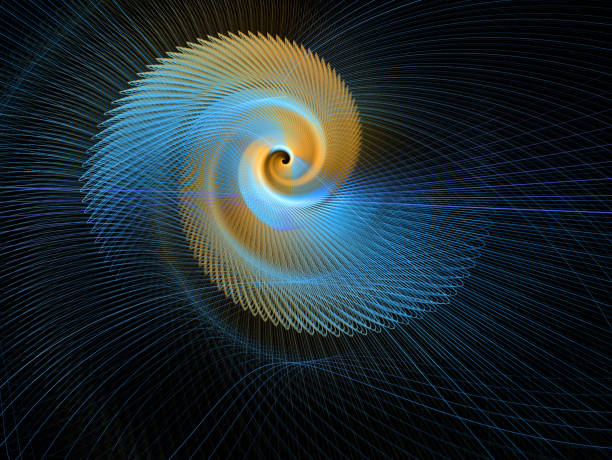 istock Abstract illustration of a fractal spiral pattern on black background 914382558