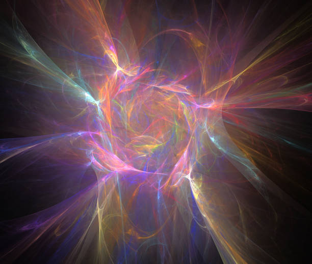 istock Abstract illustration of a fractal pattern on black background 914382692