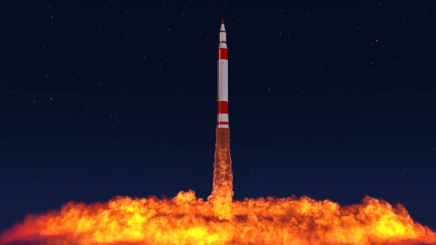istock 3D Illustration of an intercontinental ballistic missile launched from an underground silo 914385968