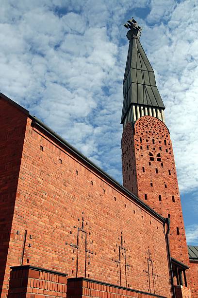 Red church stock photo