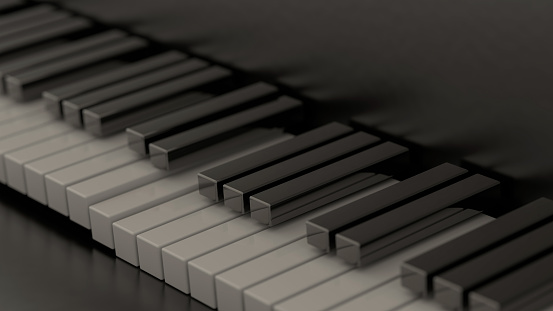 3D illustration piano keys