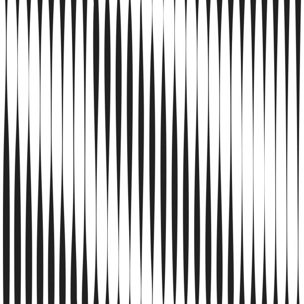 ilustrações de stock, clip art, desenhos animados e ícones de halftone texture from black vertical lines with different width and shape - repetition striped pattern in a row