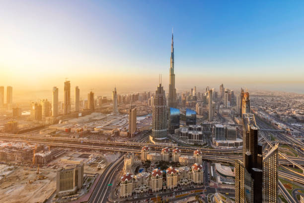 istock Dubai at sunrise form 79th floor 914389406