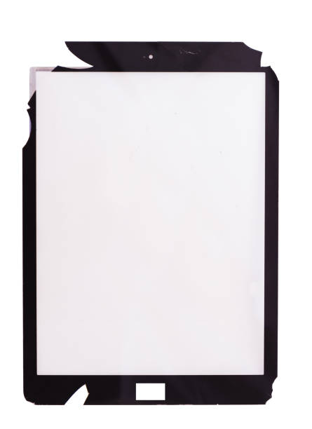 istock Broken touchscreen of the black tablet isolated on white background 914389464