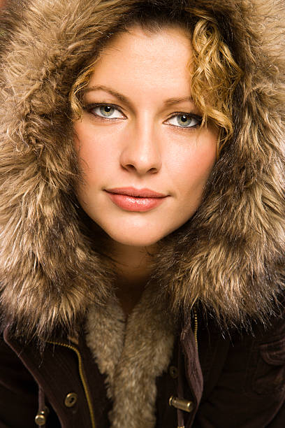 istock Woman with fur hood. 91439106