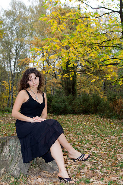 istock Girl at autumn park 91439256