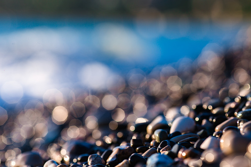 sea pebbles in the sun