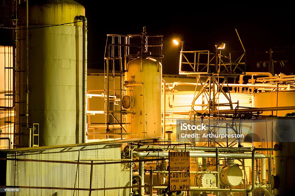 Industrial Site bei Nacht - Lizenzfrei Abstrakt Stock-Foto