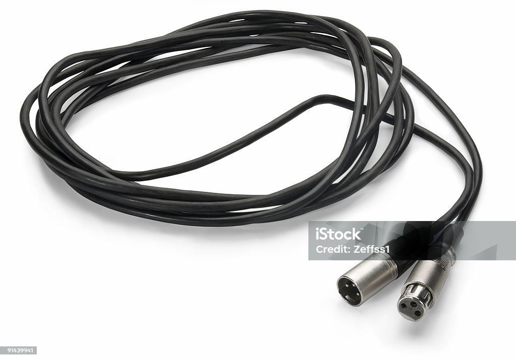 Connettori cavo, isolato su sfondo bianco - Foto stock royalty-free di Apparecchiatura di registrazione del suono