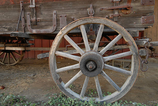 istock wooden wagon wheel 91440239