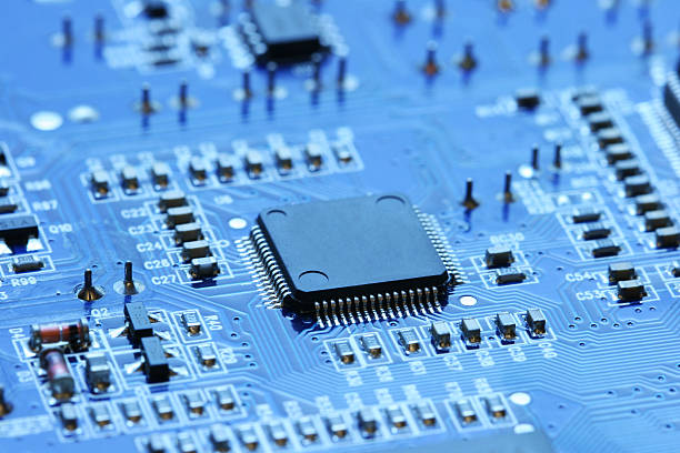 istock Blue section of motherboard 91442038