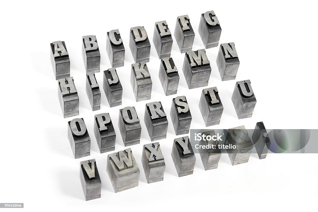 Block letters  Typescript Stock Photo