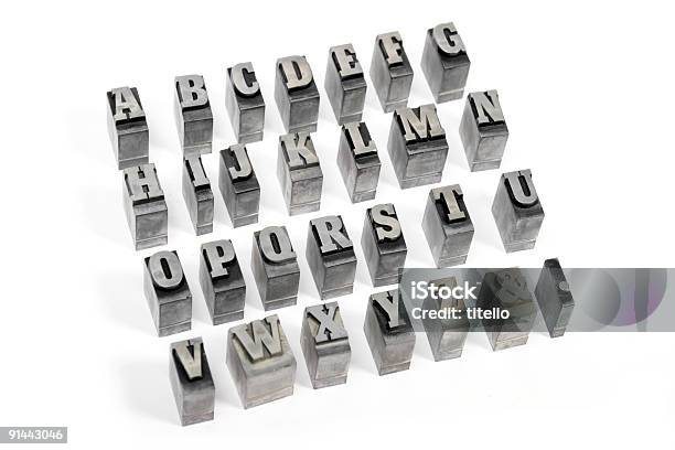 Block Letters Stock Photo - Download Image Now - Typescript, Letterpress, Metal