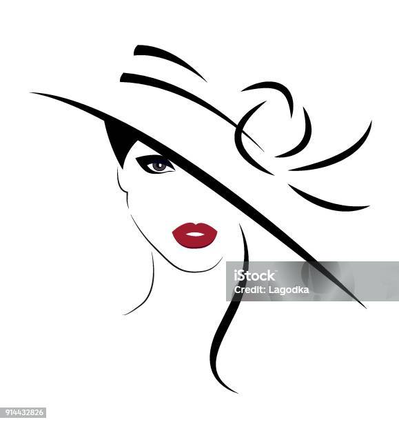 Young Woman In Hat Stock Illustration - Download Image Now - Hat, Women, Elegance