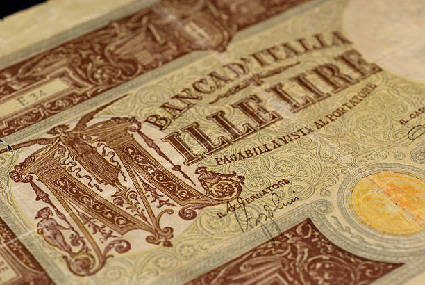 Old Italian Lire stock photo