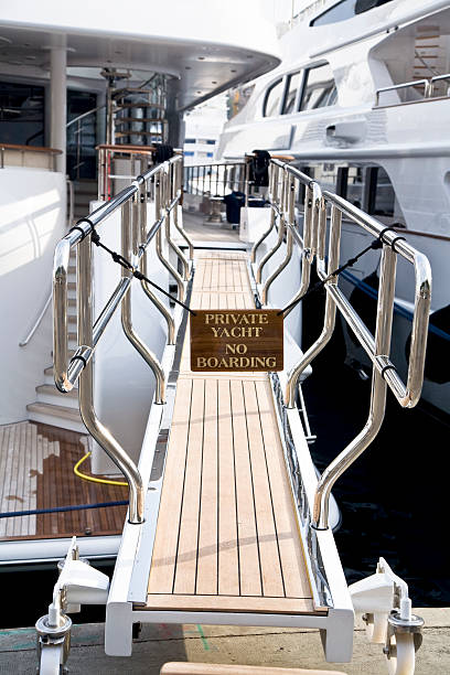 istock no boarding private luxury yacht sign 91443498