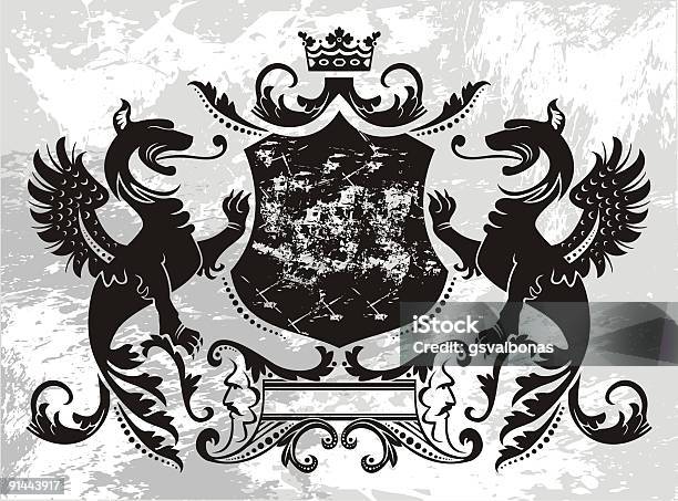 Логотип Griffins — стоковая векторная графика и другие изображения на тему Арт-деко - Арт-деко, Викторианский стиль, Горизонтальный