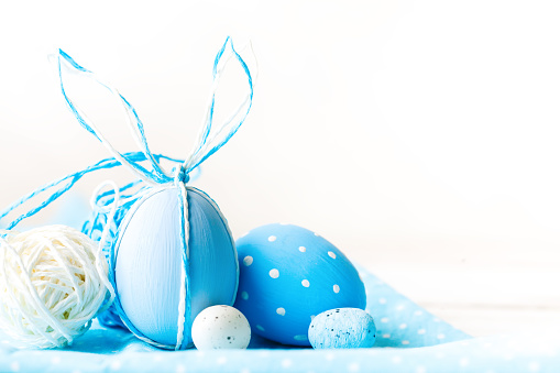 Happy Easter. Congratulatory easter background. Background with copy space. Selective focus.
