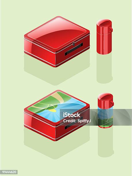 광택 80 년대 도시락 및 보온병 벡터 1980-1989 년에 대한 스톡 벡터 아트 및 기타 이미지 - 1980-1989 년, 단열 음료 용기, 도시락
