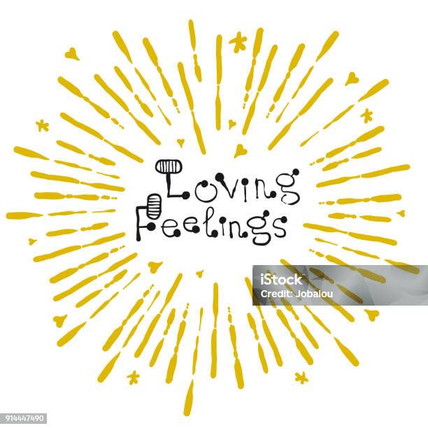 Handdrawn Doodle Positive Feelings Quote Stock Illustration - Download Image Now - Sparks, Drawing - Art Product, Sunbeam