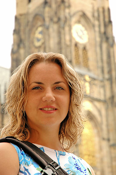istock pretty blond girl on a gothic background 91444899