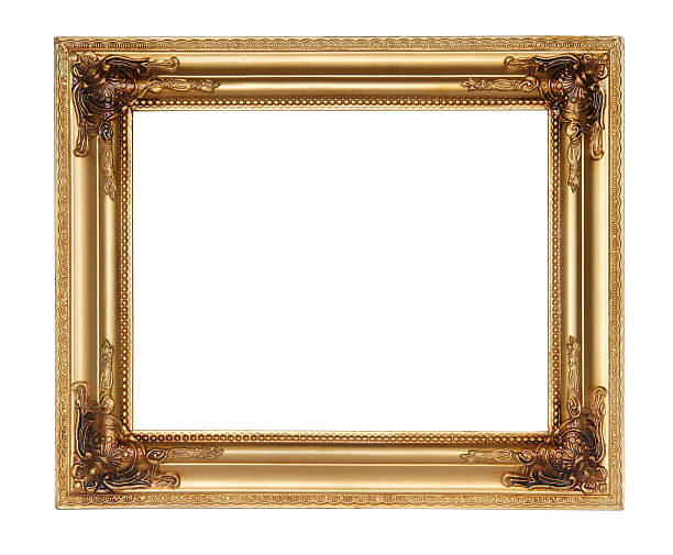 golden picture frame stock photo