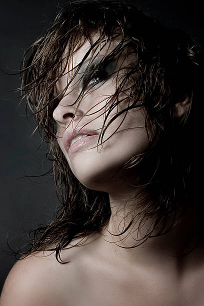 Woman with wet hair 9 stock photo