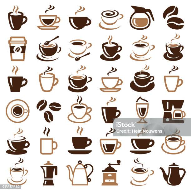 Vetores de Ícone De Café e mais imagens de Café - Bebida - Café - Bebida, Ícone de Computador, Xícara