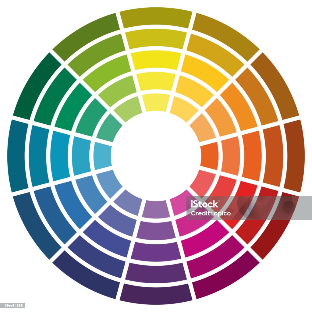 color wheel with twelve colors illustration of printing color wheel with different colors in gradations Color Wheel stock vector