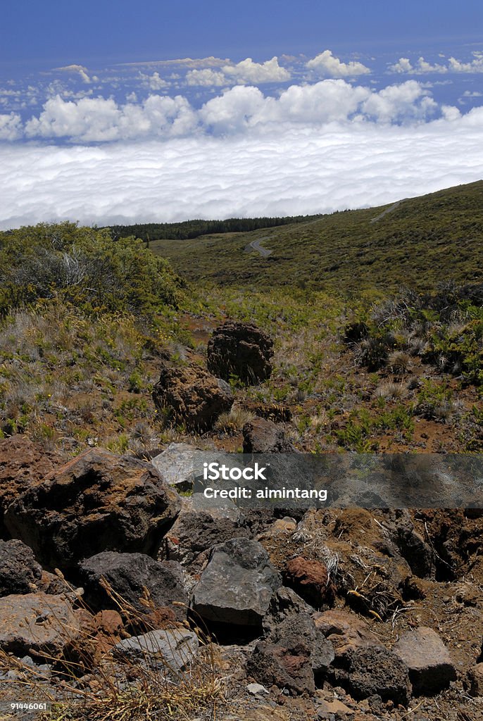 Rocks no Parque Nacional de haleakala - Foto de stock de Cloudscape royalty-free