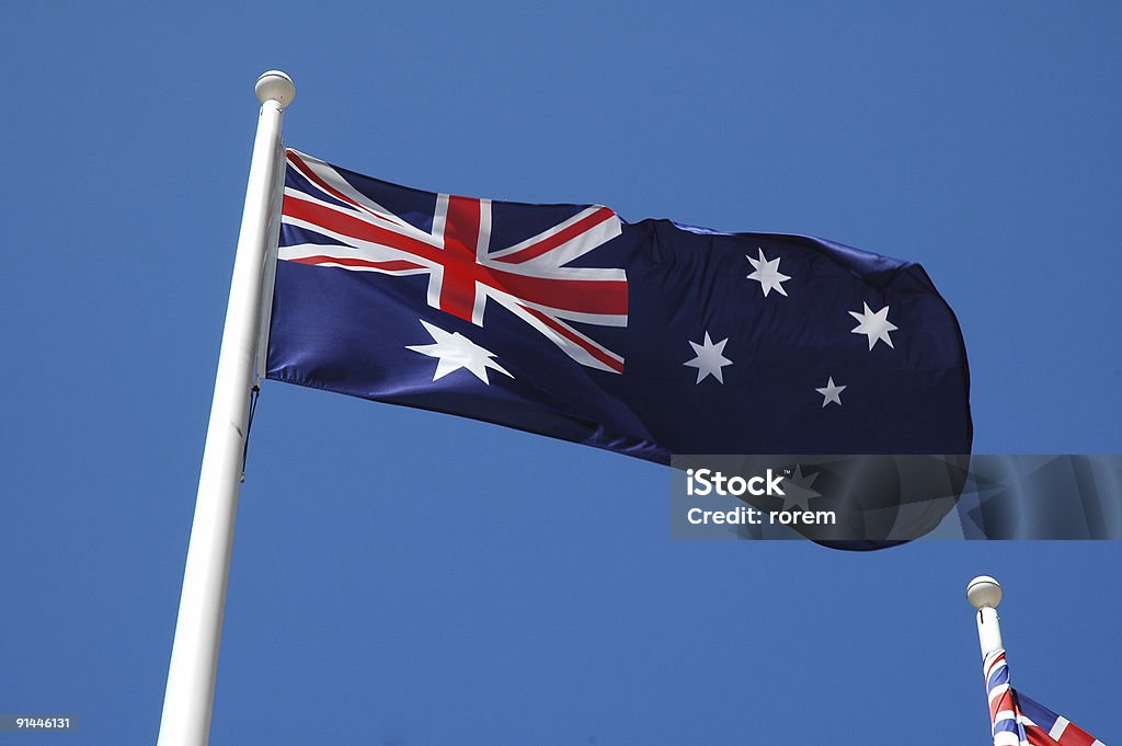 Bandeira Australiana - Royalty-free Acenar Foto de stock