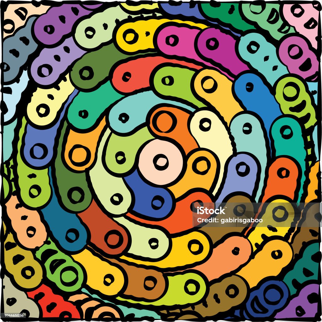 Circular Rounded Circular Rounded Forms Twirling In Abstract Design Stock Illustration ...