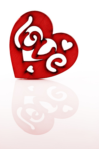 Valentines Day Card Red Heart With The Word Love Stock Photo - Download  Image Now - iStock