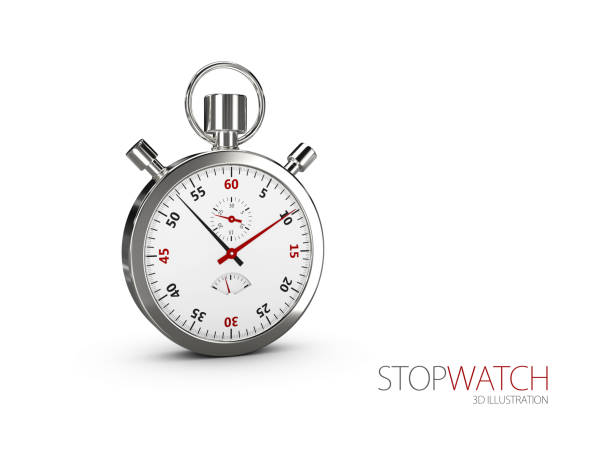 Realistic Classic Stopwatch Isolated on White. 3d Illustration.