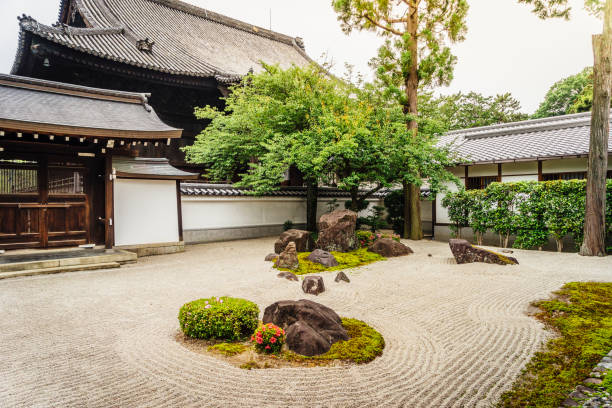 Traditional Japanese Temple In Kyoto Traditional Japanese Temple In Kyoto shrine stock pictures, royalty-free photos & images