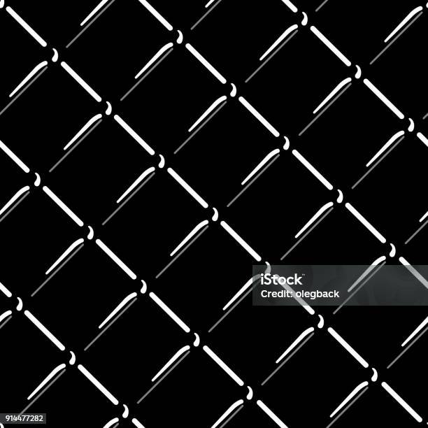 Vector Wire Mesh Seamless Pattern Gray Wire Mesh Isolated On Black ...
