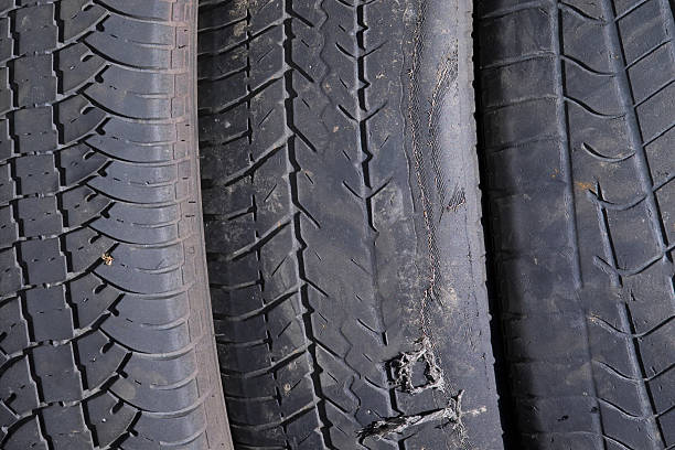 Old tires of car