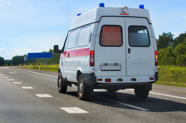 istock Car ambulance on the highway 914478386